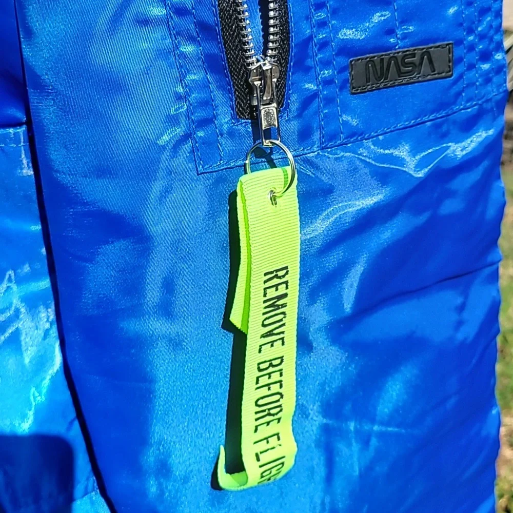 Nasa fullzip Jacket Size Large Blue/Neon Green